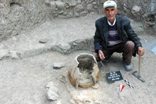 The hearth of a Hittite dwelling unearthed in the Lower City (2010)